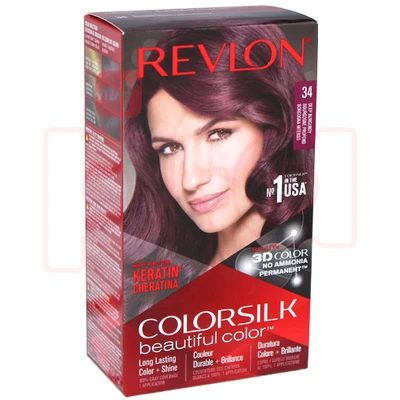 CS34, Revlon ColorSilk Hair Color  #34 Deep Burgundy, 309978695349