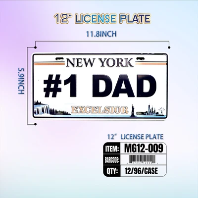 MG12-009, New York Souvenir License Plate 12"x6", 887257120091
