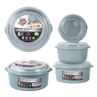 56045, Fresh Guard Plastic Food Container w/ Vent 6PK Round, 191554560451
