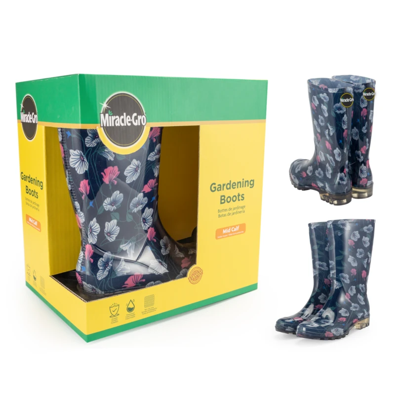 Miracle.Gro Gardening Rain Boots Mid Calf Floral 6-10 30*19.5*30.2cm