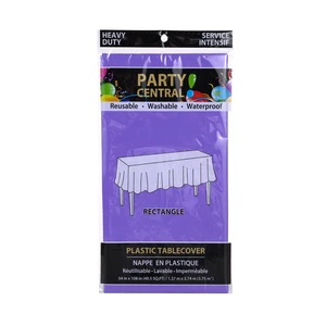 50008, Party Central Heavy Duty Rectangle Plastic Tablecover - Purple, 191554500082