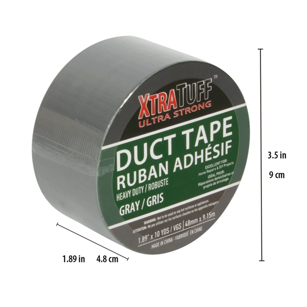 44000, XtraTuff Duct Tape 1.89in by 10yd Silver, 191554440005