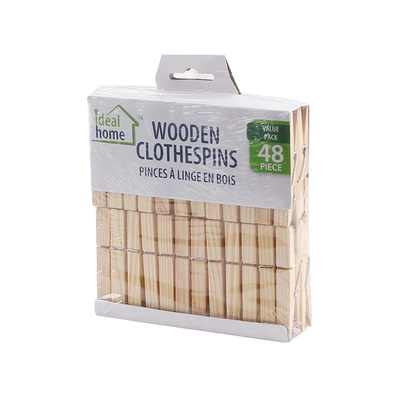 Ideal Home Wood Clothepins 48PK