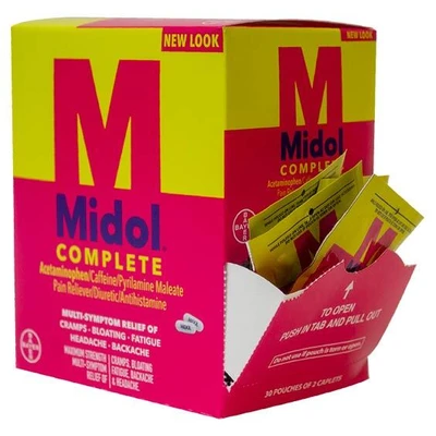 MD20AM-20, Midol Menstrual Symptom Relief Tablets - Acetaminophen -20x2's, 655708018408