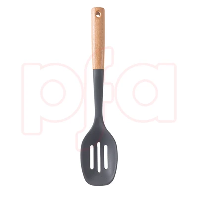 56393, Ideal Kitchen Silicone w/ Wood Handle  Slotted Spoon, 191554563933