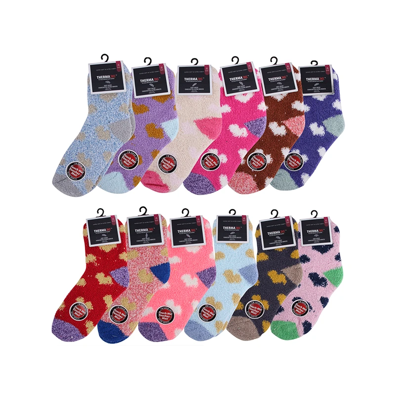 Thermaxxx Winter Socks Fuzzy Hearts