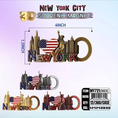 MY721, New York Souvenir M. Metal Magnet, 887257917219
