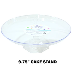AMS-438195.86, Amscan Dessert Cake Stand 9.75" Clear, 013051401870
