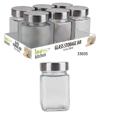 33035, Glass Jar Chrome Lid 230ml, 191554330351