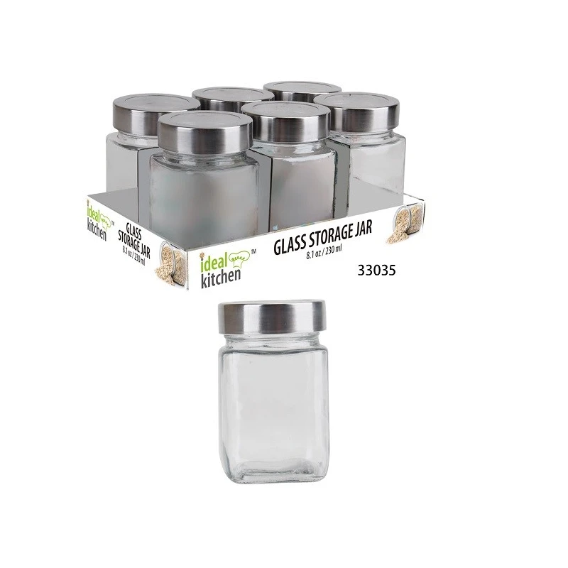 Glass Jar Chrome Lid 230ml