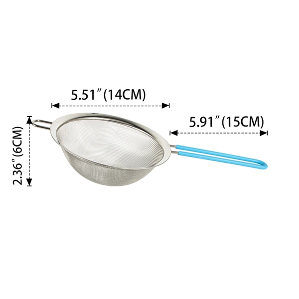 33304, Ideal Kicthen Stainless Steel Strainer w/ Silicone Handle 5.5 inch, 191554333048