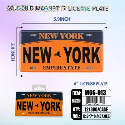 MG6-013, License Plate Magnet  6“x3", 887257960130