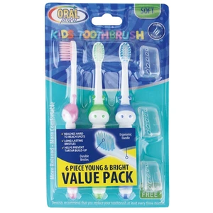 CT68030, Oral Fusion Toothbrush Kids 6PK Caterpiller (Cititrends), 191554680302