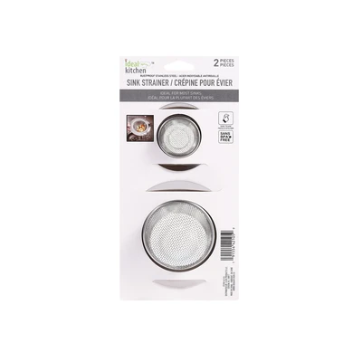 42105, Ideal Kitchen Stainless Steel Wide Rim Sink Strainer 2PK - Fine Mesh, 191554421059