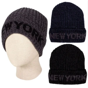 10147, Men's Hat w/Fur Lining NEW YORK, 191554101470