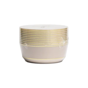 36359, Elegance Party 10PK 8oz Dessert Bowl  Linen+Gold, 191554363595