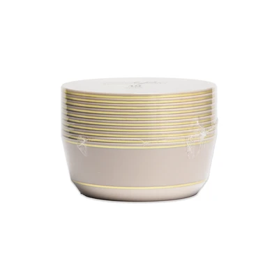 36359, EP 10PK 8oz Dessert Bowl  Linen+Gold, 191554363595