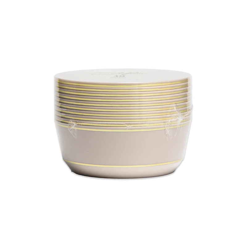 Elegance Party 10PK 8oz Dessert Bowl Linen+Gold