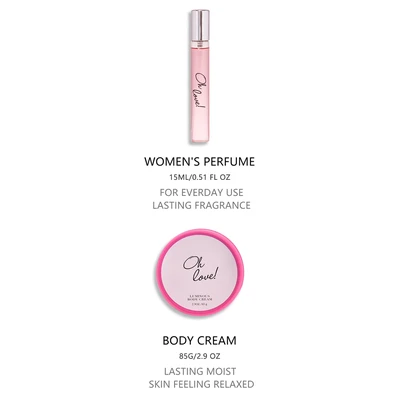 88415, Women's 3 Pcs Set 0.51 oz/15 ml+1.7 oz/50 ml Eau de Parfum 2.9 oz/85 g Body Cream Oh Love! - United Scents Eau de Parfum, 191554884151