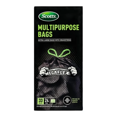 ST-30210, Drawstring Trash Bag Flex 33 Gal 24CT Black - Scotts, 191554302105