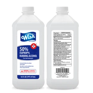61300, Wish Rubbing Alcohol 16oz 50%, 191554613003