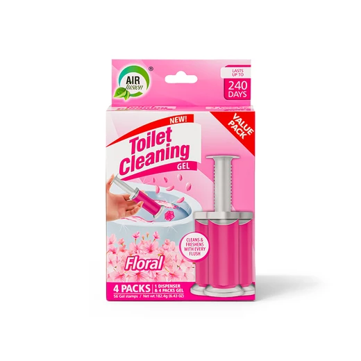 60130, Air Fusion Toilet Cleaning Gel 6.43oz 4PK – Floral, 191554601307