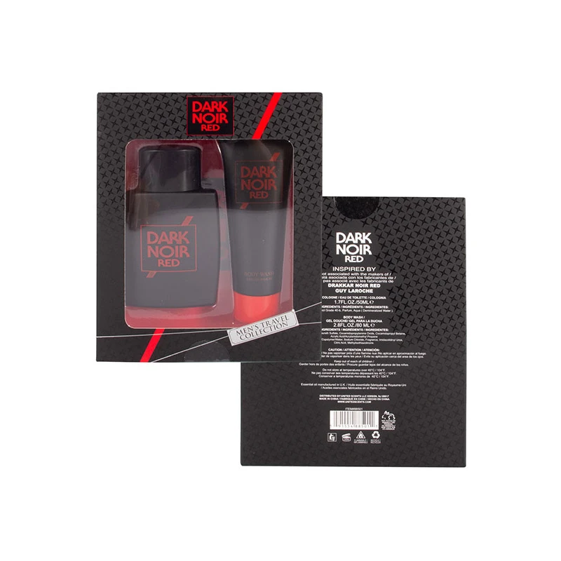 Men's 2pcs Set Dark Noir Red 50ml/1.7fl.oz EDT + 80ml/2.8fl.oz Body Wash