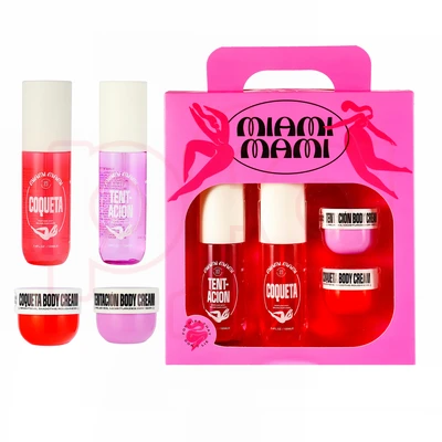 89578, MIAMI MAMI 4PCs 100ml/3.4oz body mist & 30g/1.06oz body cream BATH&BODY GIFT SET, 191554895782