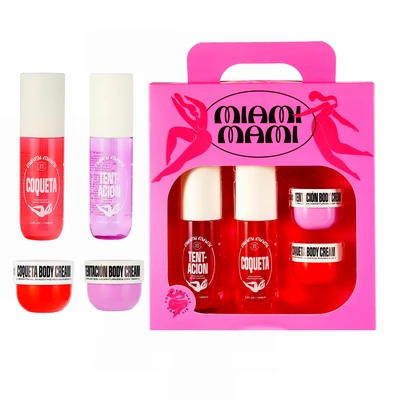 89578, MIAMI MAMI 4PCs 100ml/3.4oz body mist & 30g/1.06oz body cream BATH&BODY GIFT SET, 191554895782