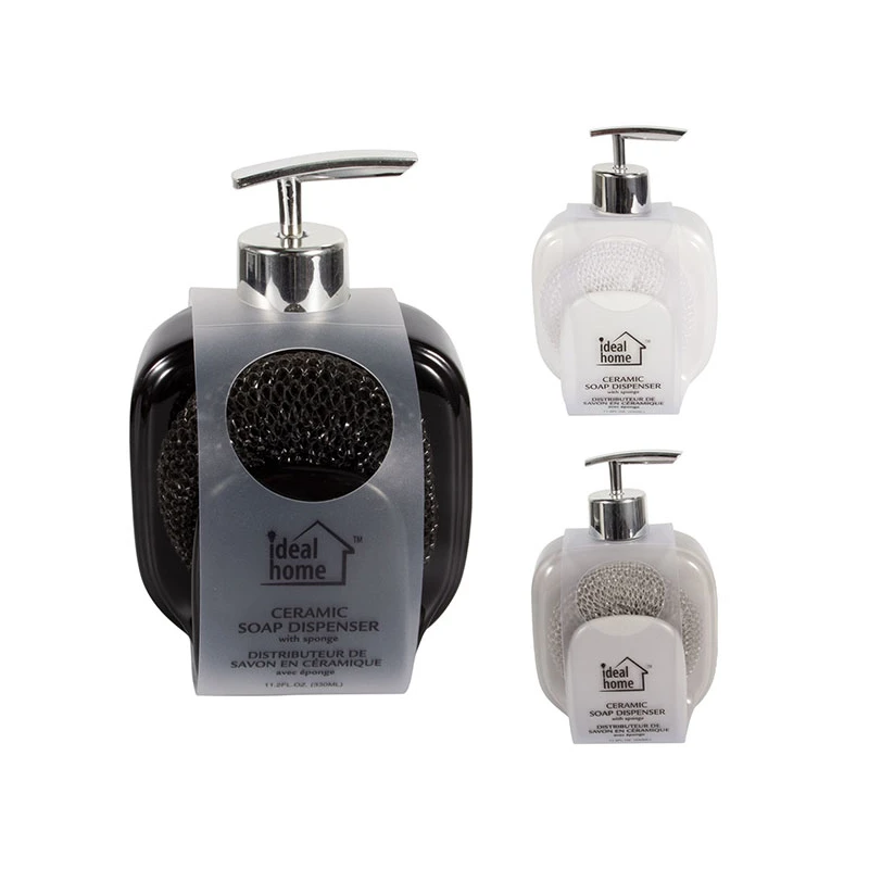 Ceramic soap dispensar with sponge 330ml
