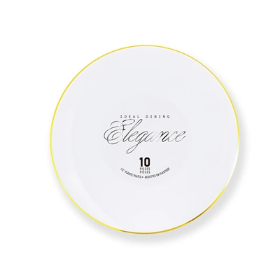 36223, Elegance Plate 7.5" White + Rim Stamp Gold, 191554362239
