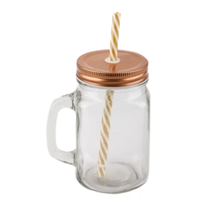 33021, Mason Jar Glass 450ml Rose Gold 1pk, 191554330214