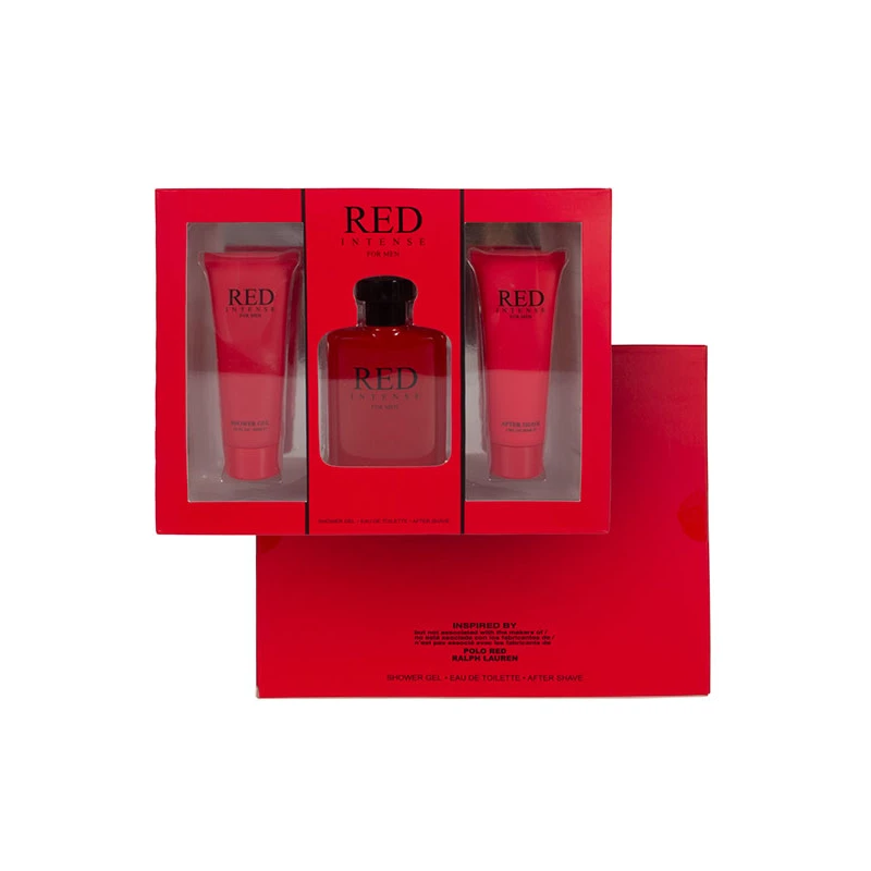 Men's 3pcs Set RED INTENSE2.8fl.oz/80mlAfter Shave 1.7fl.oz/50mlEDT 2.8fl.oz/80mlShower Gel