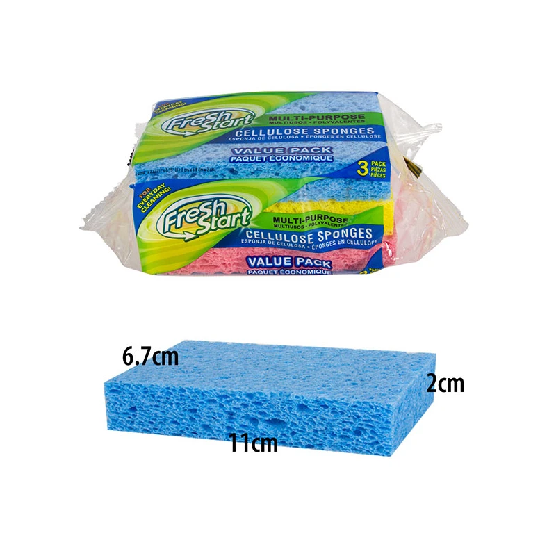 Fresh Start Sponge 3PK Cellulose Only