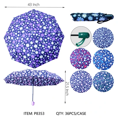 P8353, TRI-FOLD AUTO UMBRELLA, 887257283536