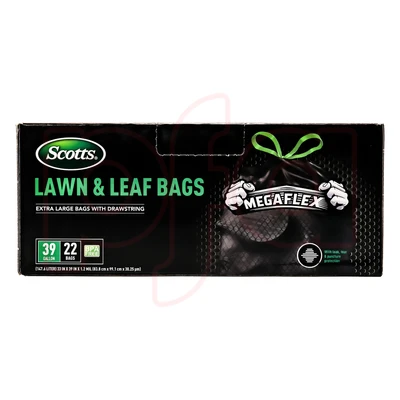 ST-30215, Drawstring Trash Bag Flex 39 Gal 22CT Black Lawn & Leaf - Scotts, 191554302150