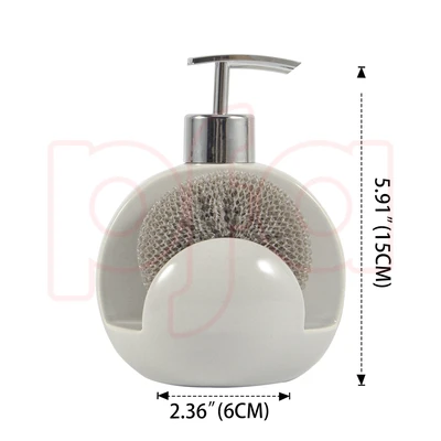 38173, Ceramic soap dispensar with sponge 340ml, 191554381735
