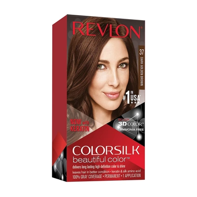 CS37, Revlon ColorSilk Hair Color #37 Dark Golden Brown, 309978456377