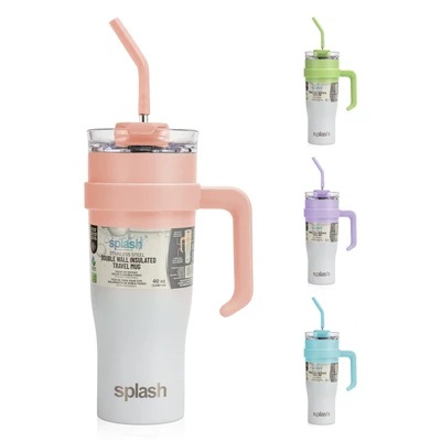 58233, Splash Bottle Stainless Steel Travel Mug 40oz 2 Tone, 191554582330