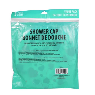 73102, Ideal Bath Shower Cap 3PK, 191554731028