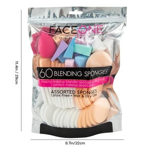 20012, FACEONE 60PCS Asst Beauty Blender Set, 191554200128