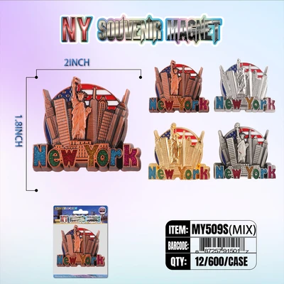 MY509S, New York Souvenir S. Metal Magnet, 887257915093