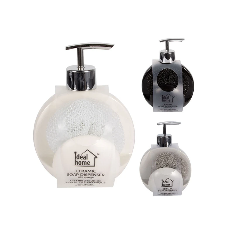 Ceramic soap dispensar with sponge 340ml