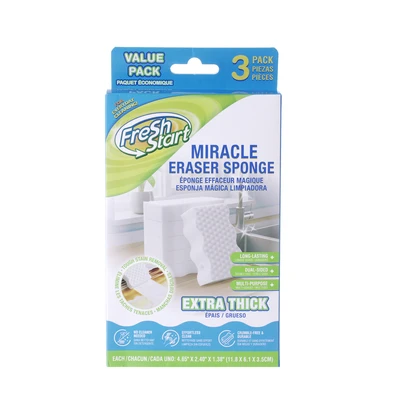 32232, Fresh Start Miracle Eraser Sponges 4PK with display, 191554322325