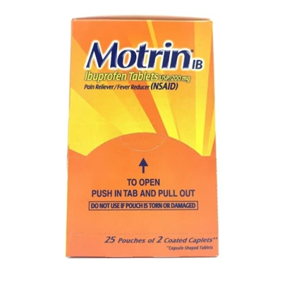 MT25IB-20, Motrin IB Refill Pain Reliever Fever Reducer 25x2's, 655708019498