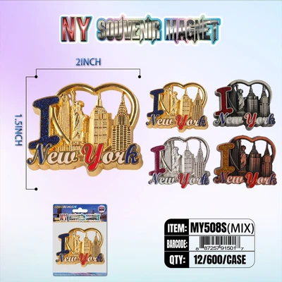 MY508S, New York Souvenir S. Metal Magnet, 887257915086