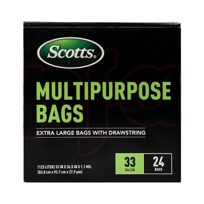ST-30214, Scotts Trash Drawstring Bag Flex 33 Gal 52CT Clear Blue - Scotts, 191554302143