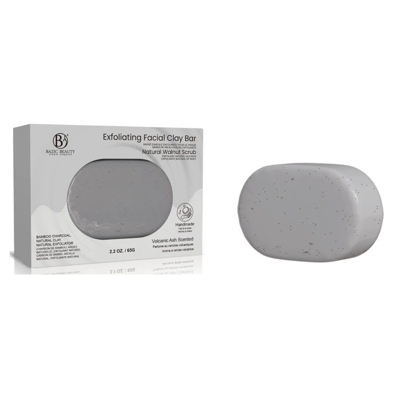 Bazic Beauty Exfoliating Facial Clay Bar 2.2oz/65g Volcanic Ash
