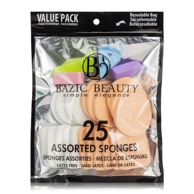 DT20018, Bazic Beauty Make-up Blender Sponge 25pk Colors, 191554200180