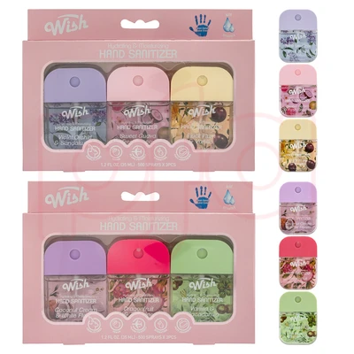 OL60420, Wish Liquid hand sanitizer spray 1.2oz with color box 3pk, 191554604209